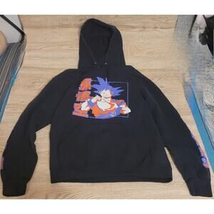 Dragon Ball Z Goku Hooded Sweatshirt Men's Size Large Black All Over Print